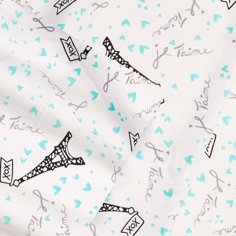 Betsey Johnson - Queen Bed Sheets, Soft & Lightweight Bedding, Fade & Wrinkle Resistant (Je T'Aime Paris, Queen) - Image 2